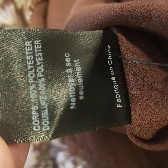 💕ASTR💕 Mock Neck Smocked Waist Maxi Dress ~ Brown & Purple Ditsy Floral M NWT - Picture 14 of 14